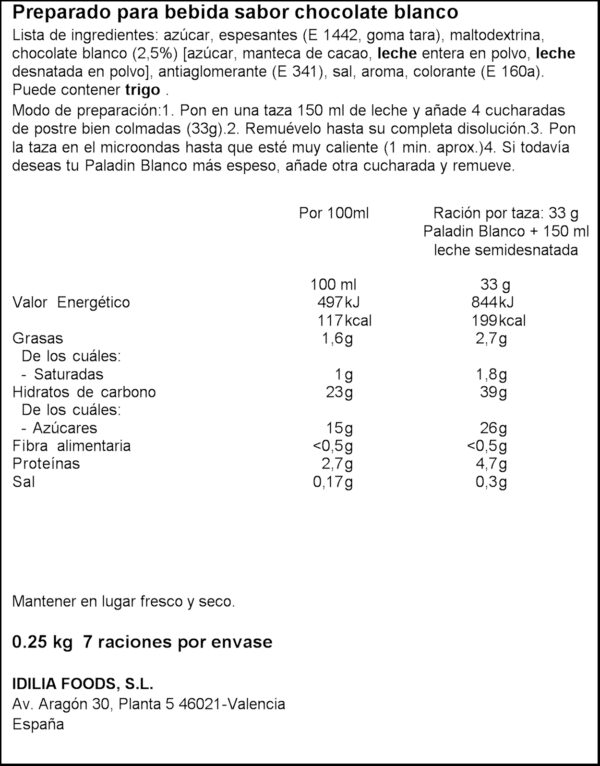 PALADIN DOYPACK BLANC 250 GR.