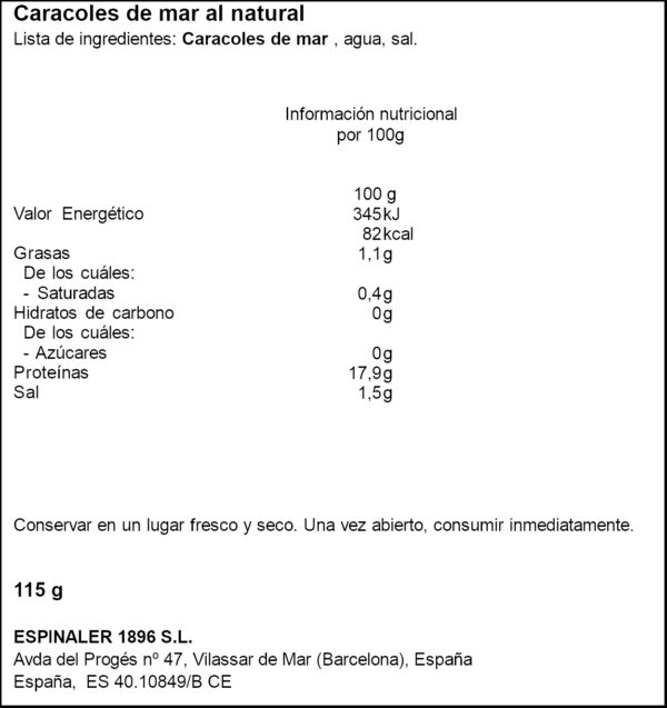 ESPINALER CARGOLS MAR AL NATURAL 10 12