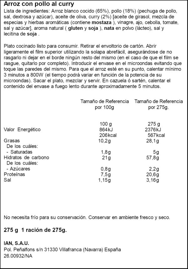 CARRETILLA ARROS PLLSTRE AL CURRY 300GR