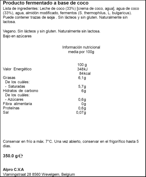 ALPRO COCO NATURAL 350GR