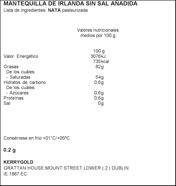 KERRYGOLD MANTEGA SENSE SAL 200GR