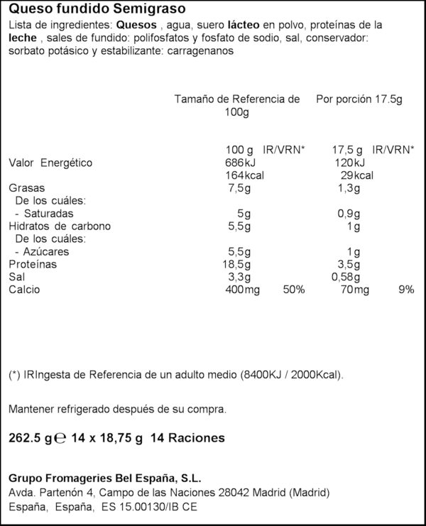 LA VACA QUE RIE LLENQUES LIGHT 262,5GR