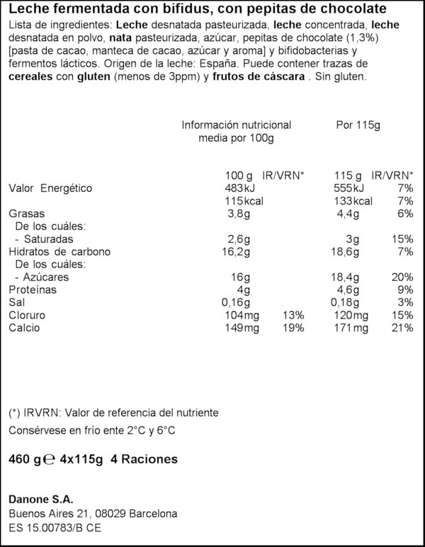 DANONE ACTIVIA IOGURT CREMOS STRACCIATELLA 4X115GR