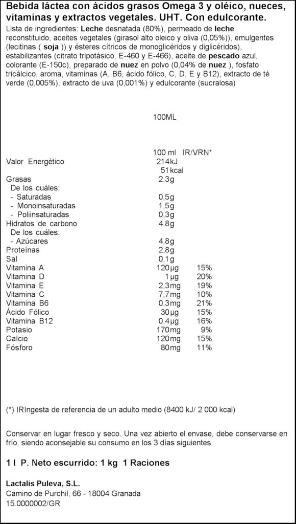 PULEVA LLET OMEGA3 NOUS 1L