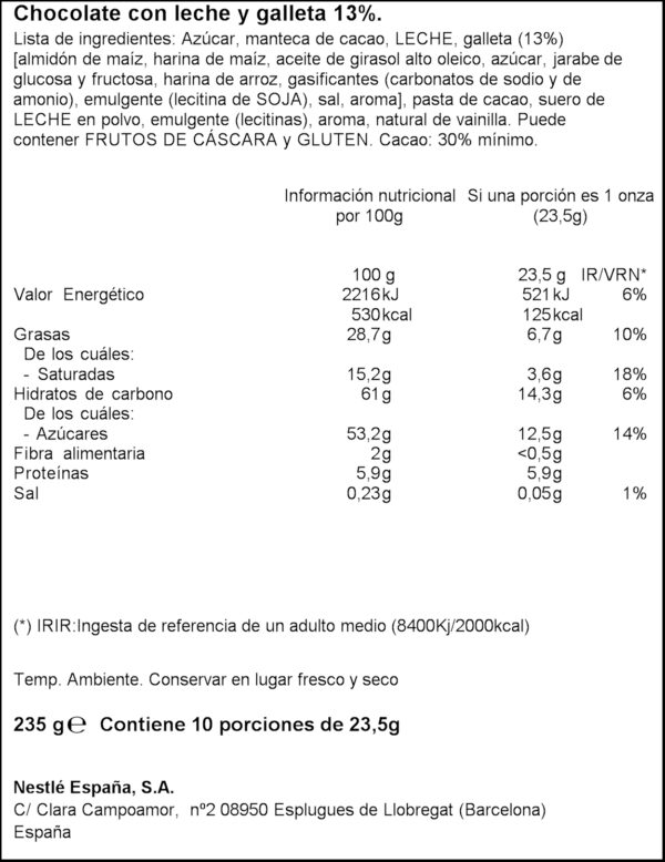 NESTLE XOCO JUNGLY XXL 235GR