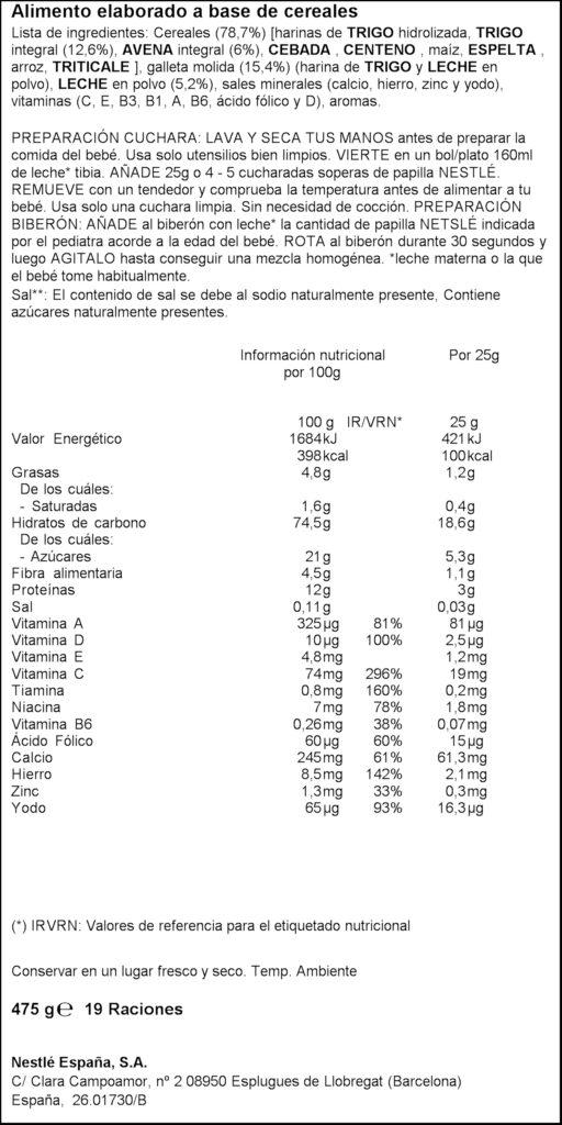 NESTLE 8 CEREALS GALETES 475GR