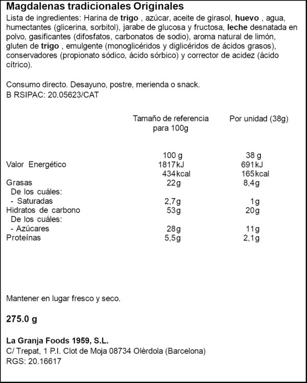 LA GRANJA MAGDALENES 275GR