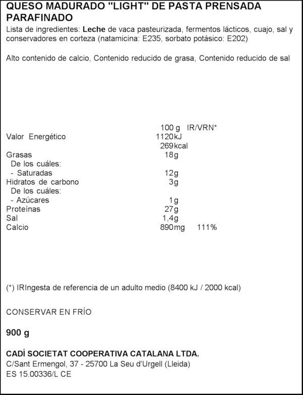 CADICOOP FORMATGE MINI 900GR