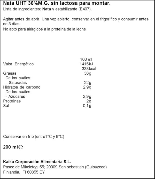 KAIKU NATA LIQUIDA MUNTAR S/LACTOSA 200ML