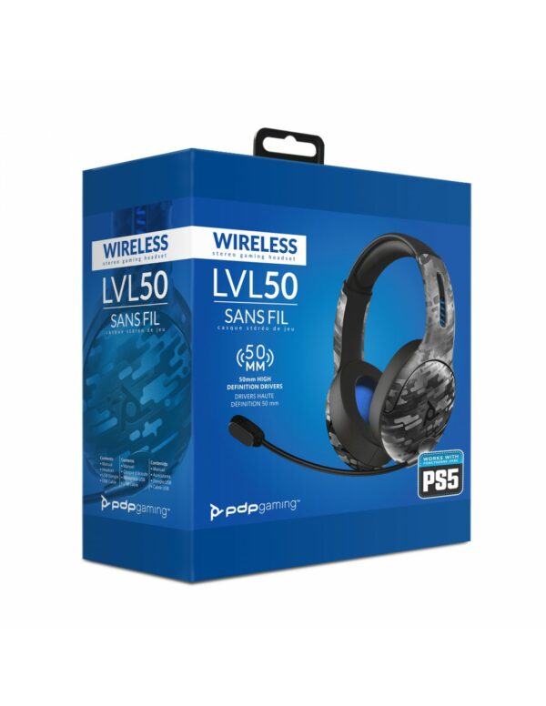 PDP PS4 LVL50 WIRELESS CAMO AURICULAR GAMING LICENCIA