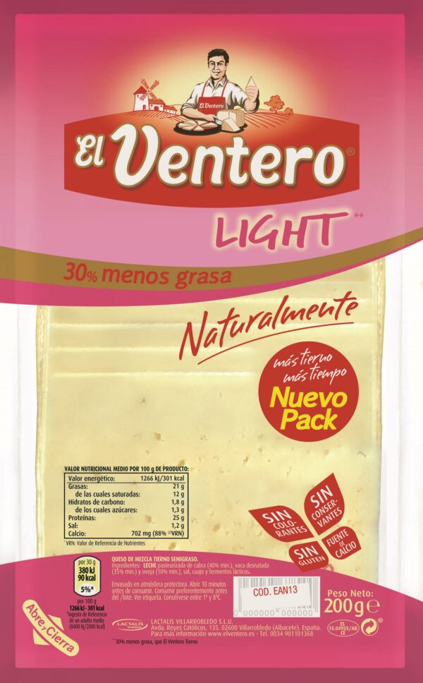 EL VENTERO FORMATGE LIGHT 200GR