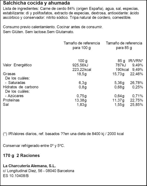 SCHARA SALSITXES PICANTS 170GR