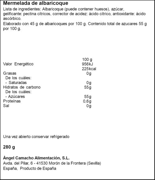 LA V. FÁBRICA MERMELADA ALBERCOC 280GR