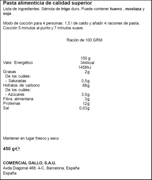 GALLO MARISC 450GR
