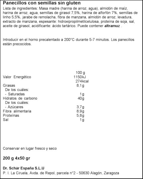 SCHAR XAPATA RÚSTICA S/GLUTEN 200GR