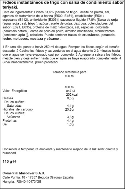 NISSIN FIDEUS SOBA TERIYAKI 110GR