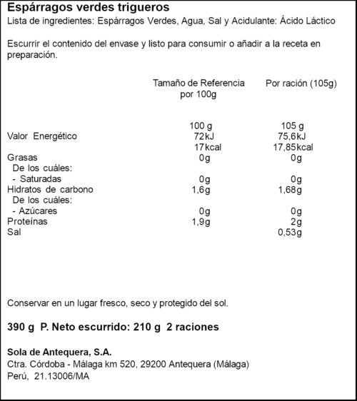 ALSUR ESPARR.VERD TRIGUER 210G