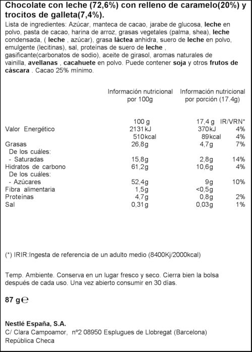 NESTLE XOCO XTREME GALETA 87GR