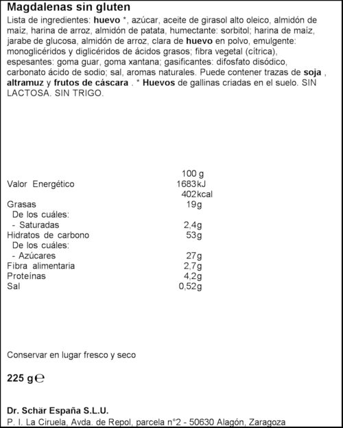 SCHAR MUFFIN S/GLUTEN 225GR
