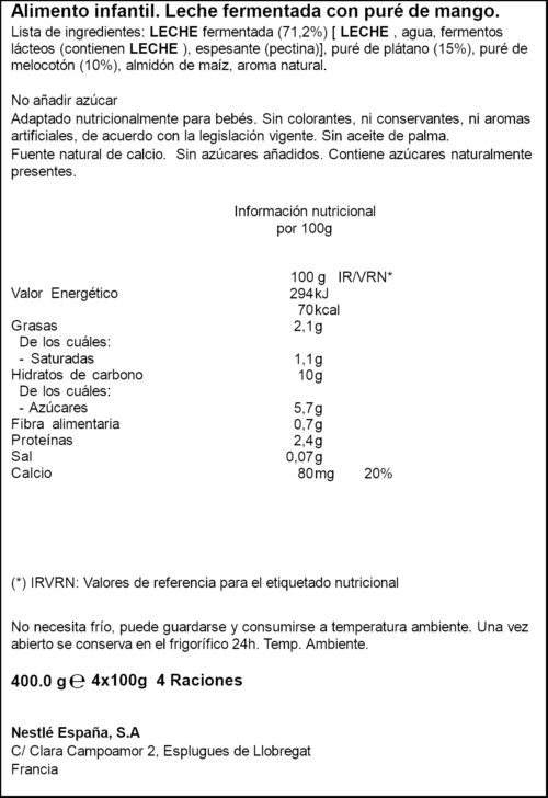 NESTLE YOGOLINO PRÉSSEC/PLÀTAN S/S 4X100GR