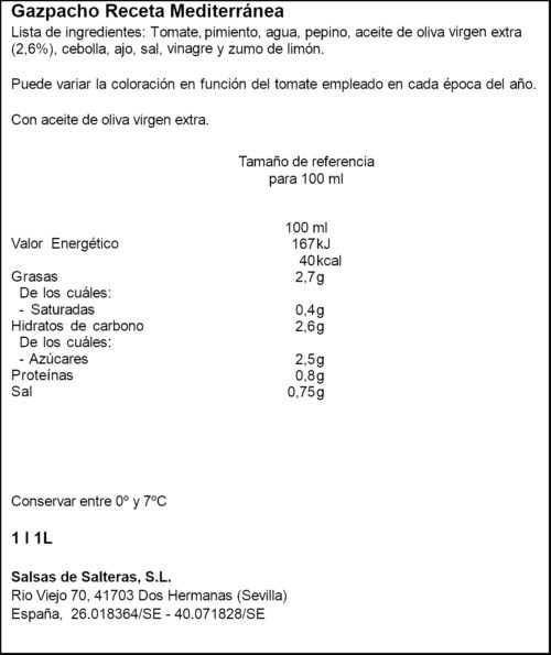 GARCIA MILLAN GASPATXO MEDIT FRESC 1L