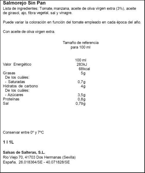 GARCIA MILLAN SALMOREJO S/PA MEDIT FRESC 1L