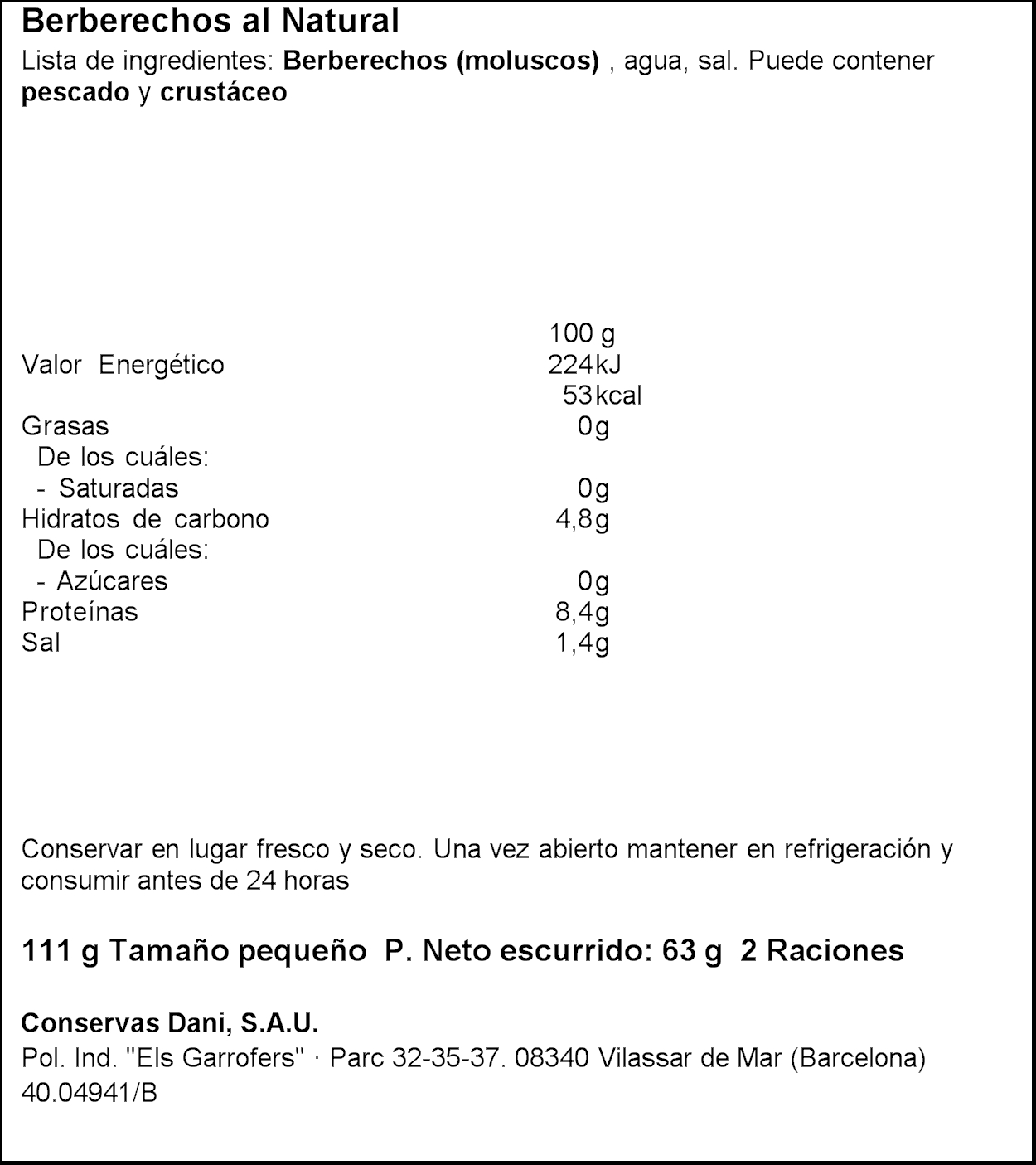 DANI ESCOPINYES PETITES LLAUNA 63GR